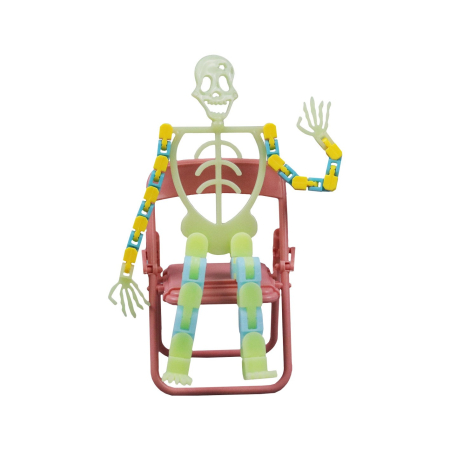 Suport pentru telefon mobil, jucarie de decompresie pentru adulti, tip schelet luminos de Halloween, verde, lungime 17 cm [6]