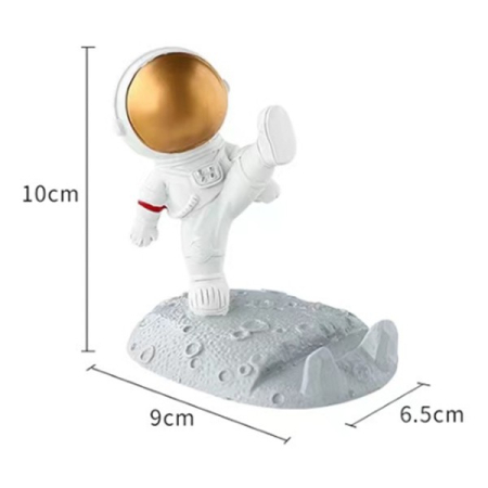 Suport pentru Telefon, , Suport de Birou pentru Telefon, Suport Telefon pentru Copii, Model Astronaut, Model 1, 9 x 10 x 6.5 cm, Plastic, Alb [2]