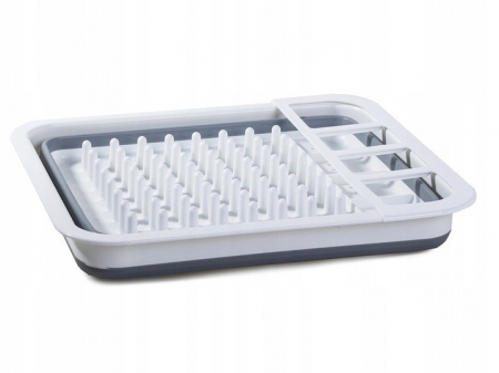 Suport de vase Multifunctional cu Sita pentru Scurgere si Sistem pentru Stocare Tacamuri, Pliabil, Premium din Silicon [12]