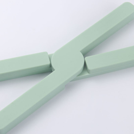 Suport pliabil din silicon pentru vase fierbinti , portabil, usor de depozitat, rezistent la temperaturi foarte ridicate, 14.5 x 7.5 x 1.6 cm, antialunecare, verde [5]