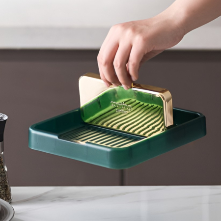 Suport Pliabil, , pentru Capace, Linguri, Multifunctional, Plasare pe Blatul de Bucatarie, 18.9x16.2x2.6 cm, Verde [5]