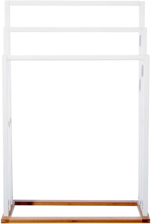 Suport prosoape 5Five Lysandre cu 3 rafturi, 55x24x82 cm, bambus alb [3]
