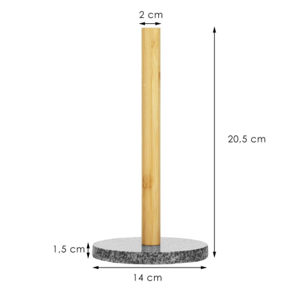 Suport prosoape de bucatarie din bambus cu suport de granit, 29cm [7]