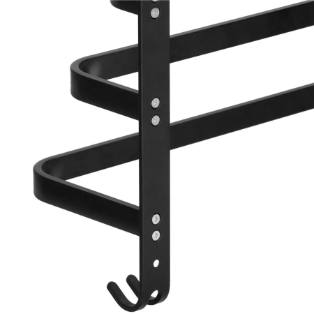 Suport prosoape pentru baie cu 2 sisteme de instalare, 3 brate, din aluminiu, 49x25cm, negru [12]