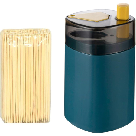 Suport Scobitori, , Automat, cu Buton si Capac, din PP, 9.5x6 cm, Albastru [2]