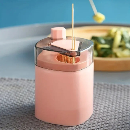 Suport Scobitori, , Automat, cu Buton si Capac, din PP, 9.5x6 cm, Roz [6]