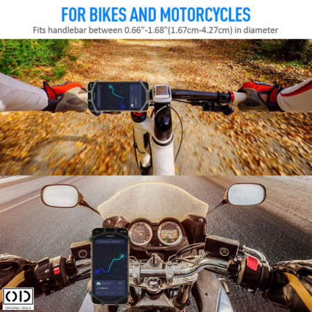 Suport Telefon pentru Bicicleta Motocicleta Motor Trotineta sau Carucior - Model Premium Universal din Silicon Negru [3]