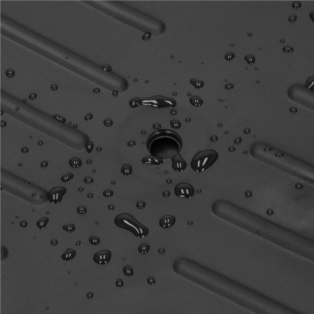 Suport vase 2 niveluri cu tava scurgere si suport tacamuri, 42x30x31,5 cm, negru [14]