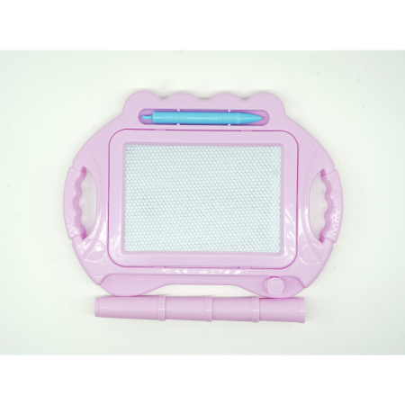 Tabla Magnetica pentru desen , Pix, forma dreptunghi, dimensiuni 23x17 cm, Dezvolta Creativitatea, cu picioare suport, Roz Pal [4]