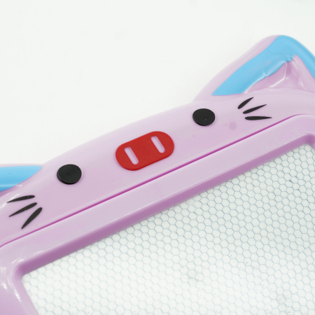 Tablita Magnetica de Scris si Desenat, , Model Pisica, cu Creion, Dimensiuni 23.2x18.5 cm, Suprafata Desen 14.6x10.4 cm, Dezvolta Imaginatia si Creativitatea, Incurajeaza Exersarea Scrisului, Mov [1]