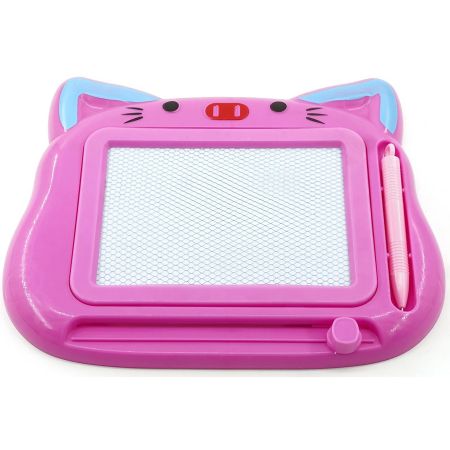 ✨TOATE PRODUSELE✨ - Tablita Magnetica de Scris si Desenat, , Model Pisica, cu Creion, Dimensiuni 23.2x18.5 cm, Suprafata Desen 14.6x10.4 cm, Dezvolta Imaginatia si Creativitatea, Incurajeaza Exersarea Scrisului, Roz