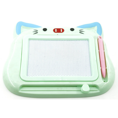 ✨TOATE PRODUSELE✨ - Tablita Magnetica de Scris si Desenat, , Model Pisica, cu Creion, Dimensiuni 23.2x18.5 cm, Suprafata Desen 14.6x10.4 cm, Dezvolta Imaginatia si Creativitatea, Incurajeaza Exersarea Scrisului, Verde