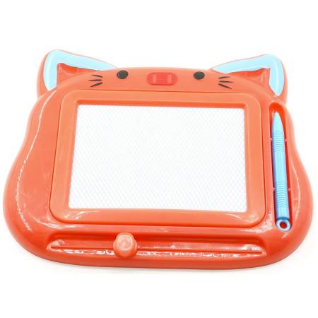 ✨TOATE PRODUSELE✨ - Tablita Magnetica de Scris si Desenat, , Model Pisica, cu Creion, Dimensiuni 23.2x18.5 cm, Suprafata Desen 14.6x10.4 cm, Dezvolta Imaginatia si Creativitatea, Incurajeaza Exersarea Scrisului, Rosu