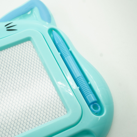 Tablita Magnetica de Scris si Desenat, , Model Pisica, cu Creion, Dimensiuni 23.2x18.5 cm, Suprafata Desen 14.6x10.4 cm, Dezvolta Imaginatia si Creativitatea, Incurajeaza Exersarea Scrisului, Albastru [3]