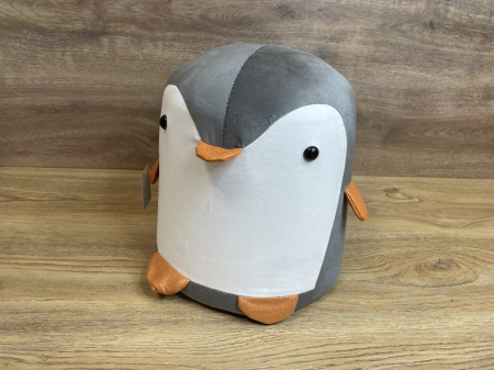 Taburet pentru copii, 28x25cm, maxim 50kg, model pinguin gri [5]