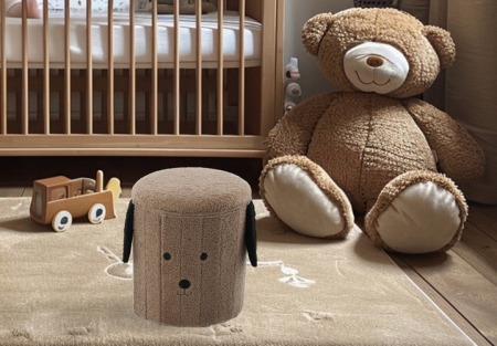 Taburet pentru copii, pliabil cu spatiu depozitare, 80kg, 28×34 cm, maro [6]