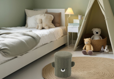 Taburet pentru copii, pliabil cu spatiu depozitare, 80kg, 28×34 cm, verde [5]