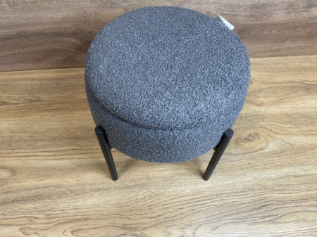 Taburet pentru copii, rotund, spatiu depozitare, 31x28cm, maxim 50kg, gri [2]