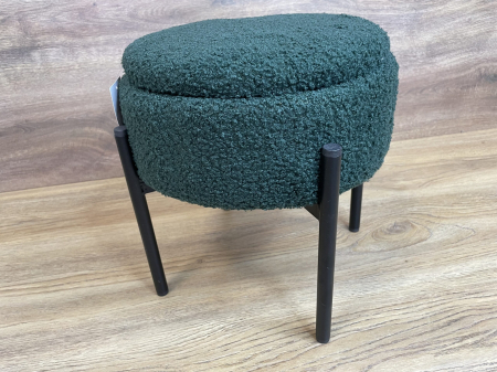 Taburet pentru copii, rotund, spatiu depozitare, 31x28cm, maxim 50kg, verde [1]