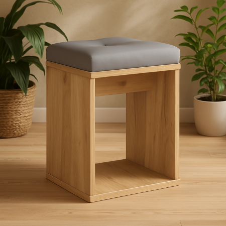 Taburet pentru masuta de toaleta cu sezut confortabil, 30x30x42 cm, craft [3]