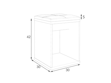 Taburet pentru masuta de toaleta cu sezut confortabil, 30x30x42 cm, stejar [3]