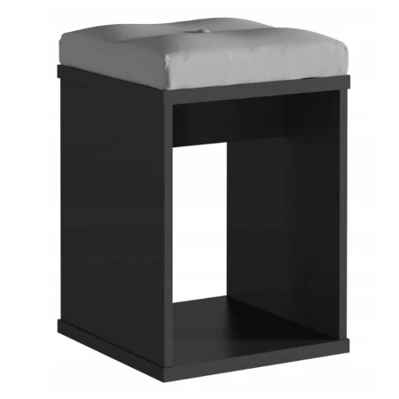 Casă - Taburet pentru masuta de toaleta cu sezut confortabil, 30x30x42 cm, negru