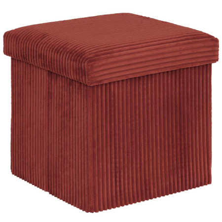 SCAUNE - Taburet pliabil Atmosphera Arum din material tip catifea raiat, 38x38x38 cm, ambra