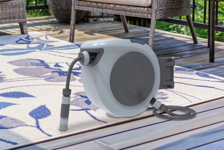 Tambur automat pentru furtun de gradina, 20m, montare pe perete, pivotant, retractabil [7]