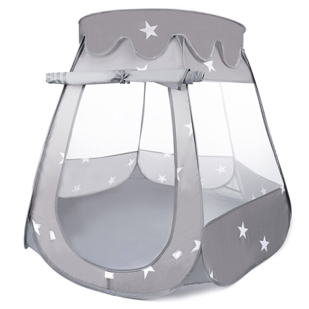 Disponibil livrare locker S - Tarc loc de joaca pentru copii sau bebe, material textil, gri, 120x120x86cm