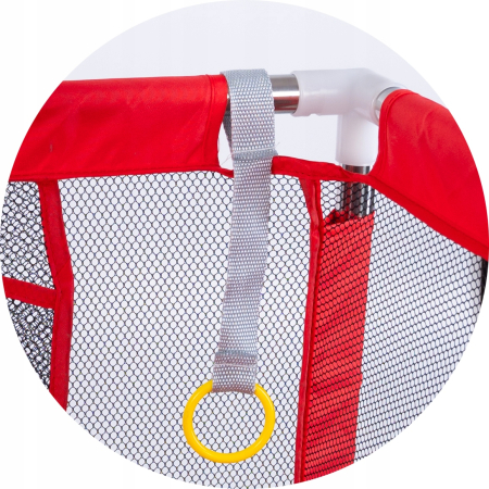 Tarc loc de joaca XXL pentru copii sau bebe, material textil, rosu, 230x122x62cm [8]