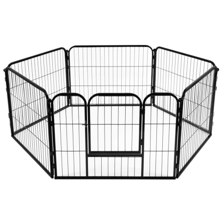 Tarc pentru animale de companie, din fier, forma configurabila, cu usa de acces, 3XL, 165x80x60cm, negru [17]