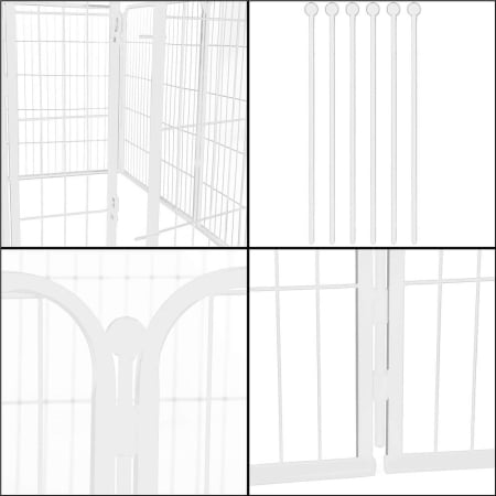 Tarc pentru animale de companie, din fier, forma configurabila, cu usa de acces, 4XL, 184x100x93cm, alb [9]