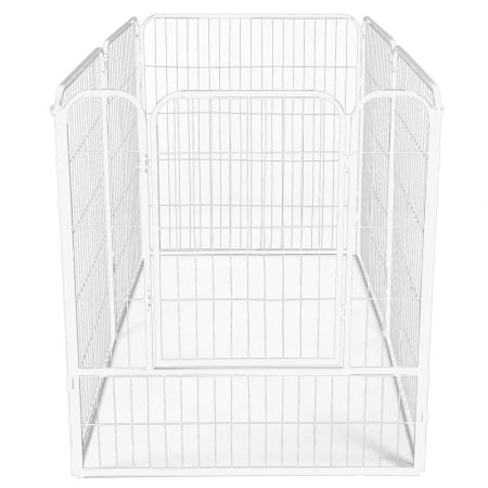 Tarc pentru animale de companie, din fier, forma configurabila, cu usa de acces, 4XL, 184x100x93cm, alb [8]