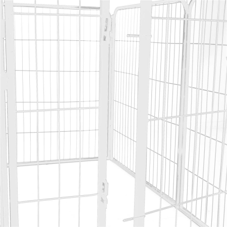 Tarc pentru animale de companie, din fier, forma configurabila, cu usa de acces, 4XL, 184x100x93cm, alb [15]