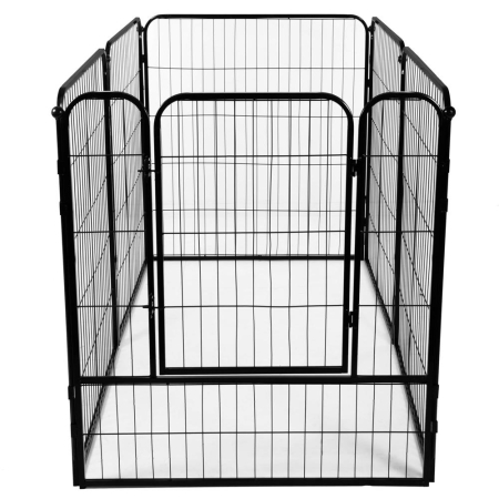 Tarc pentru animale de companie, din fier, forma configurabila, cu usa de acces, 4XL, 184x100x93cm, negru [14]