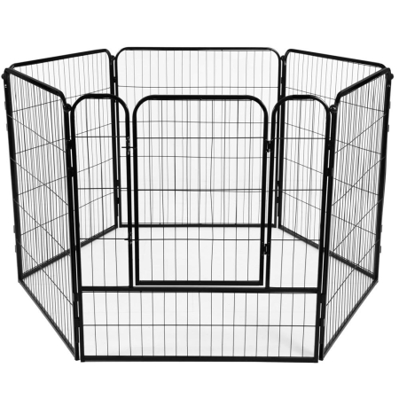 Tarc pentru animale de companie, din fier, forma configurabila, cu usa de acces, 4XL, 184x100x93cm, negru [16]