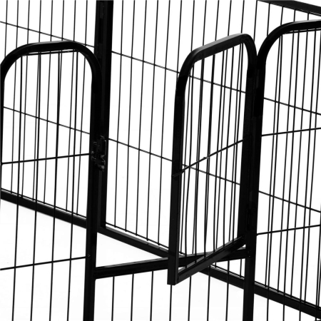 Tarc pentru animale de companie, din fier, forma configurabila, cu usa de acces, 5XL, 160x160x60cm, negru [10]