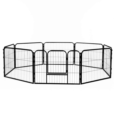 Tarc pentru animale de companie, din fier, forma configurabila, cu usa de acces, 5XL, 160x160x60cm, negru [16]