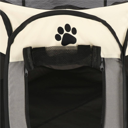 Tarc pliabil pentru animale de companie, diametru 91cm, gri crem [11]