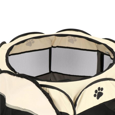 Tarc pliabil pentru animale de companie, diametru 91cm, gri crem [16]