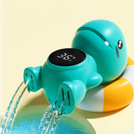 Termometru Electronic LED pentru Baie, Plutitor, Rezistent la apă, IPX7, Multifunctional, 3 Trepte de Temperatura, Model Dinozaur, 12x7cm, Verde [5]