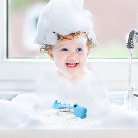 Termometru pentru Baie, , Plutitor, Rezistent la apa, Multifunctional, Model Crocodil, 2.7x6.5x3.7 cm, Albastru [4]