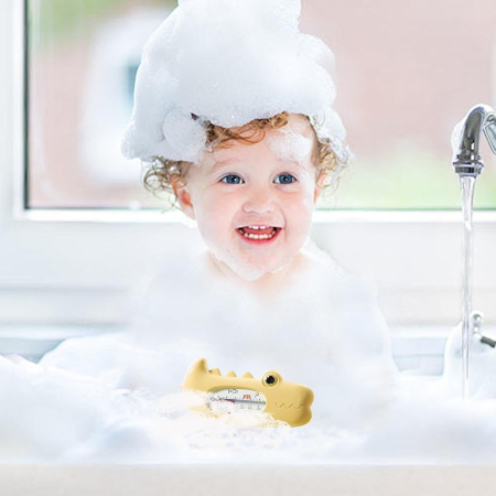 Termometru pentru Baie, , Plutitor, Rezistent la apa, Multifunctional, Model Crocodil, 2.7x6.5x3.7 cm, Galben [1]