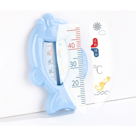 Termometru pentru Baie, , Plutitor, Rezistent la apa, Multifunctional, Model Peste, 15.5x9.5x2 cm, Albastru [1]