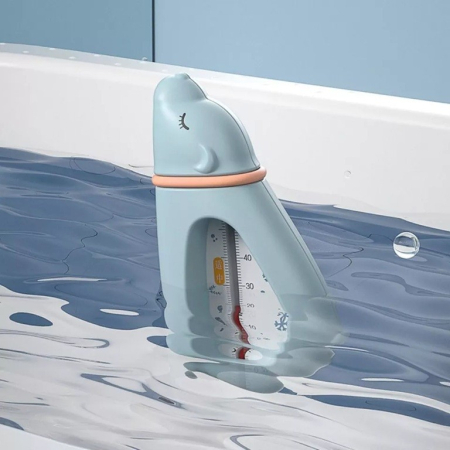 Termometru pentru Baie, , Plutitor, Rezistent la apa, Multifunctional, Model Urs Polar, 15x7.5x4 cm, Albastru [3]