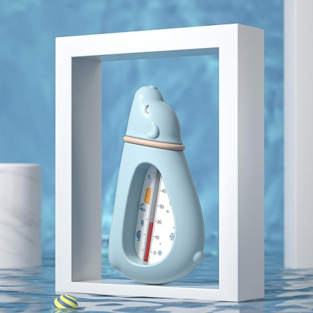 Termometru pentru Baie, , Plutitor, Rezistent la apa, Multifunctional, Model Urs Polar, 15x7.5x4 cm, Albastru [2]