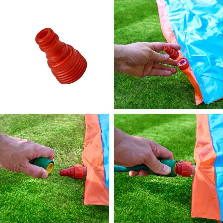 Tobogan cu apa dublu, 488 cm – conectare la furtun, distractie pentru 2 copii [3]