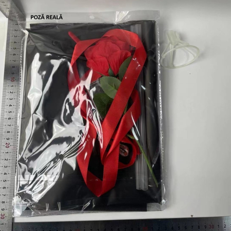 Trandafir in Balon LED cu Lumini, , Tip Buchet, Diametru 35 cm, Rosu [4]