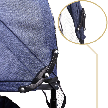 Tricicleta 3in1 105x52x94 cm, cu sezut rotativ 360°, roti fara aer, copertina reglabila, bleumarin [14]