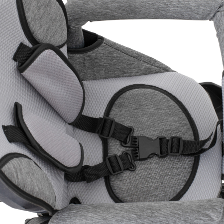 Tricicleta 3in1 105x52x94 cm, sezut rotativ 360°, roti fara aer, copertina reglabila, gri [22]